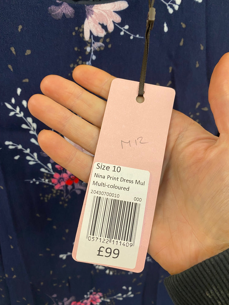 Amazing Phase Eight floral fitted romantic Dress UK10 Navy new Occasion HT149