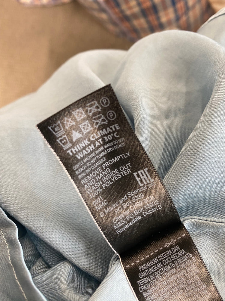 Amazing Autograph tunic gypsy Blouse UK8 Blue Slinky HT149