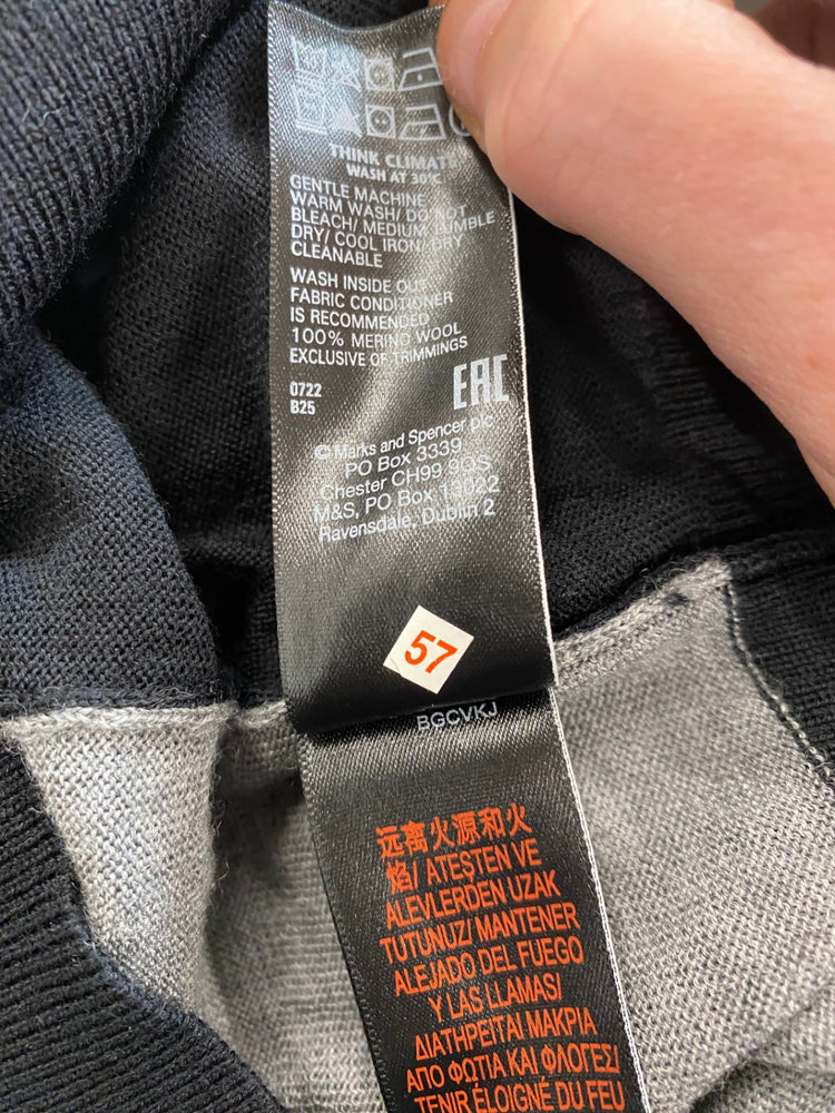 Fabulous Marks & Spencers turtleneck UK8 Black grey HT149