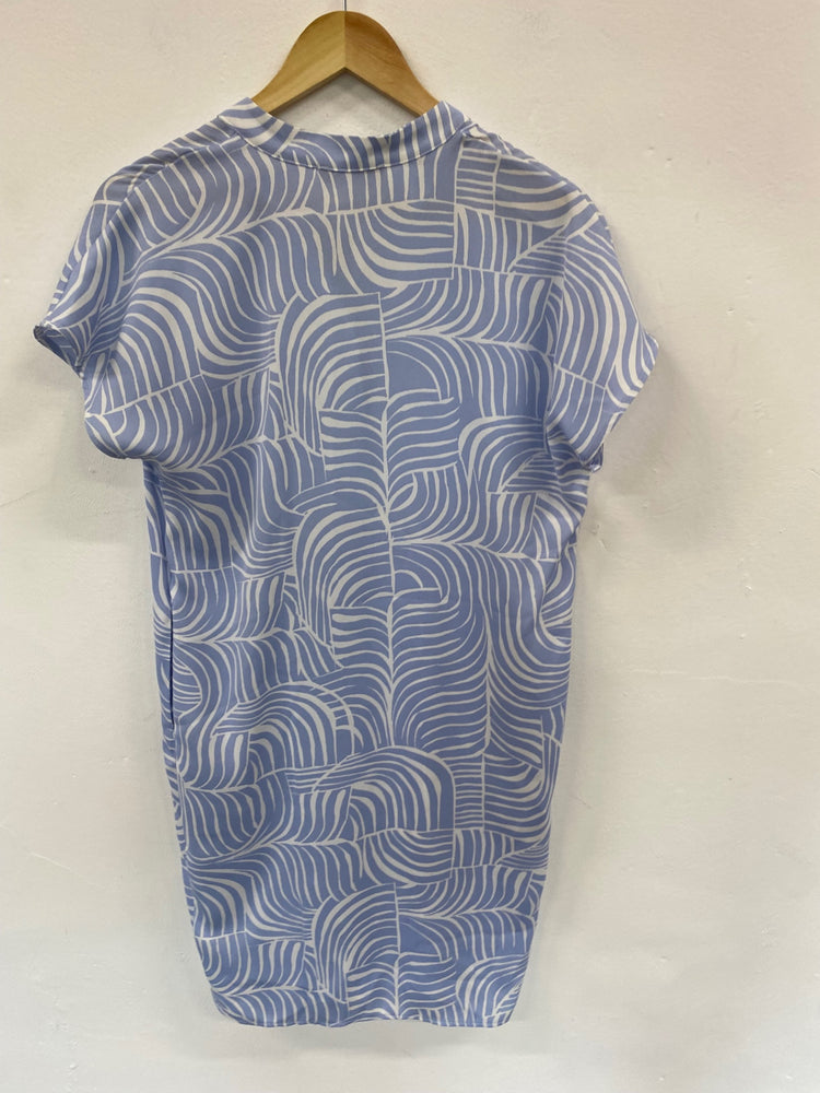 Fabulous M&S Tunic dress Uk8 Blue & white lightweight HT149