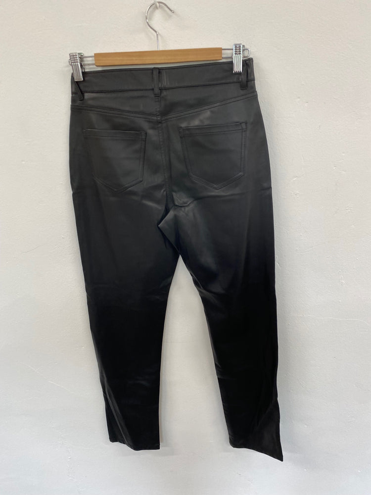 Fabulous M&S faux leather slim leg Trousers UK8 Black HT149