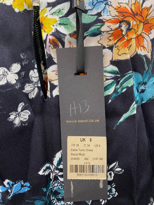 Amazing Phase Eight oriental mini Dress UK8 Navy New HT149