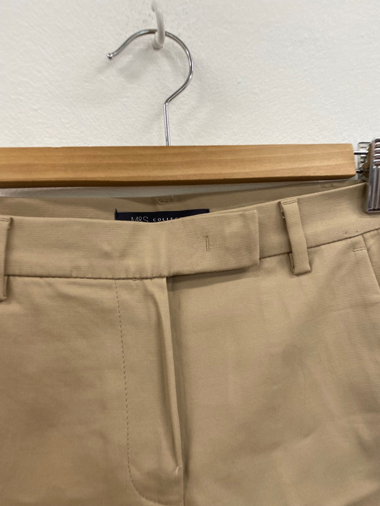 Amazing Marks & Spencers cropped peg Trousers Uk8 coffee classic HT149
