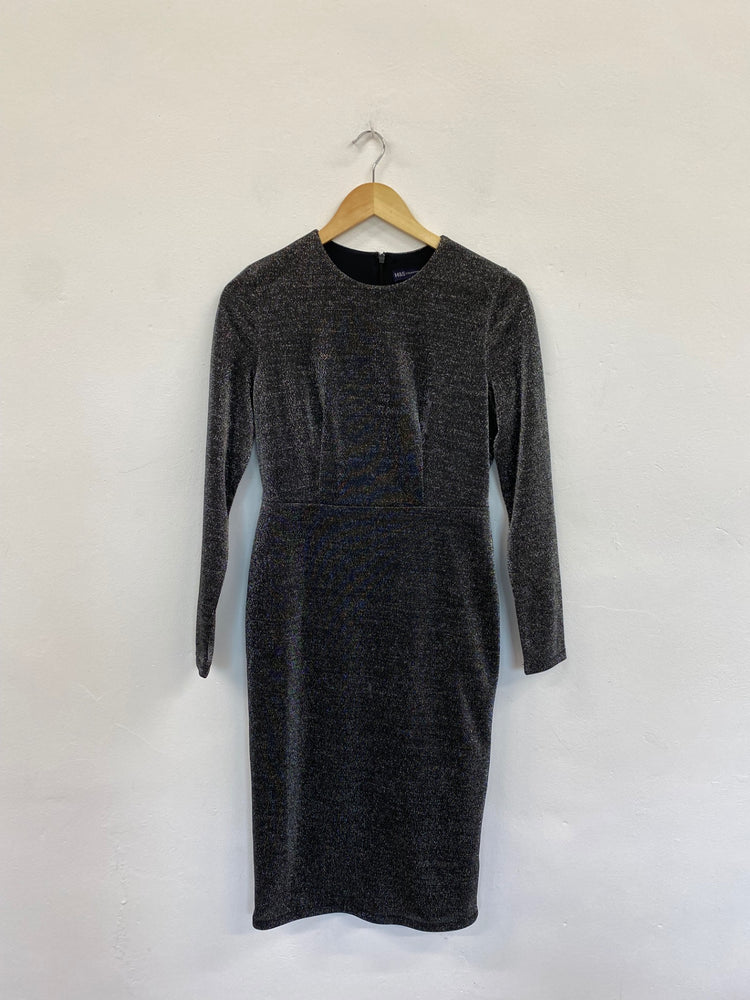 Amazing Marks & Spencers Dress UK8 Silver Metallic HT149