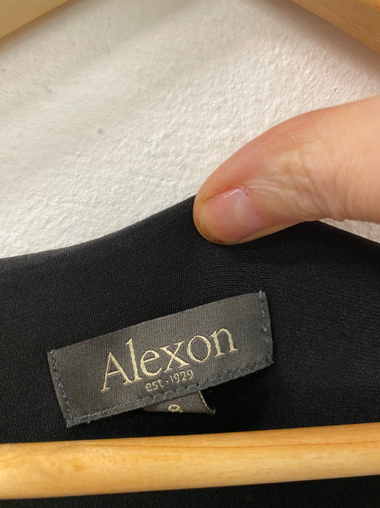 Fabulous Alexon 1920’s silhouette tiered Dress UK8 Black chic HT149