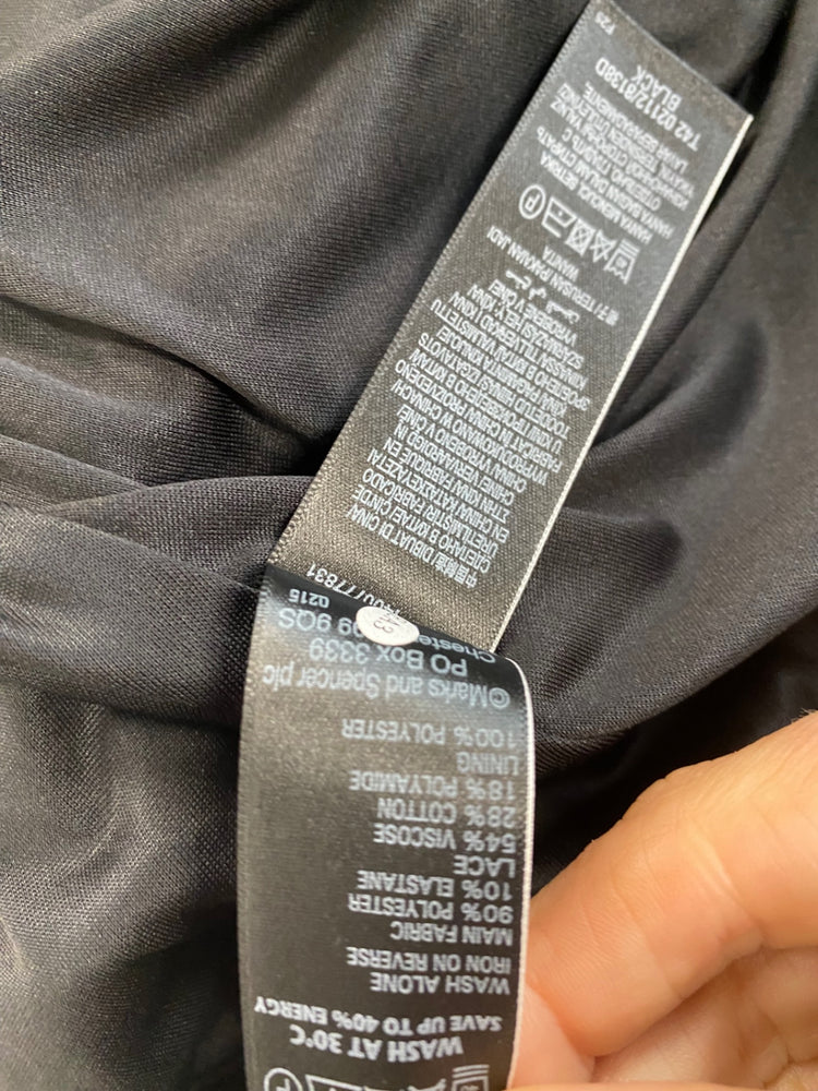 Amazing M&S Collection velvet evening Dress UK10 Black Skater HT149