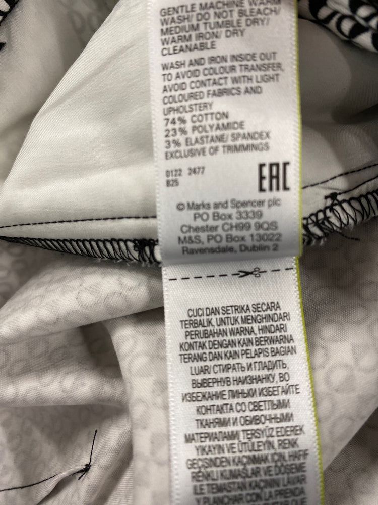 Amazing Marks and Spencer peg Trousers UK8 Black & White Monochrome HT149