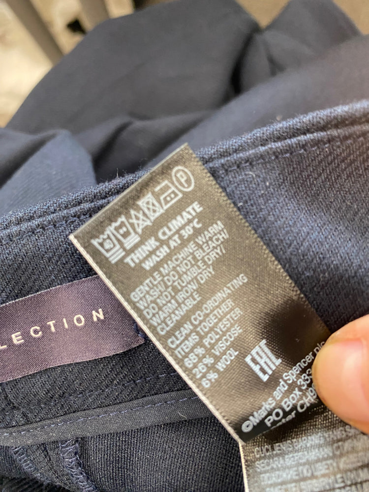 Fabulous M&S Collection Cropped trousers UK8 Navy White trim & pockets HT149