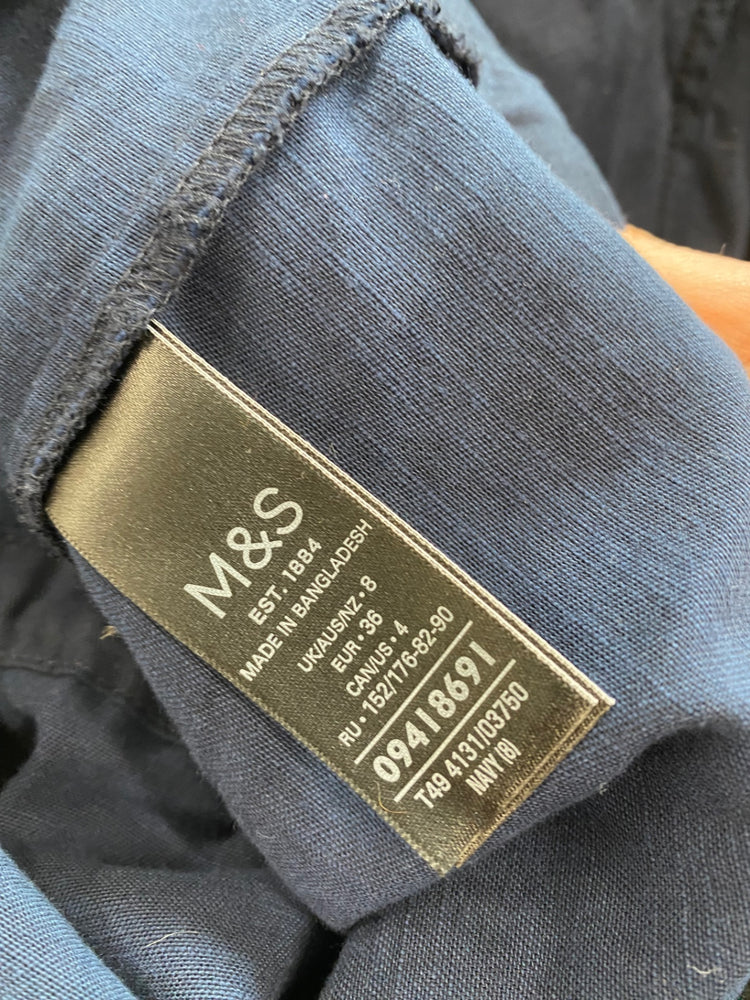 Amazing M&S Collection cotton blend Utility Jacket UK8 Navy new HT149