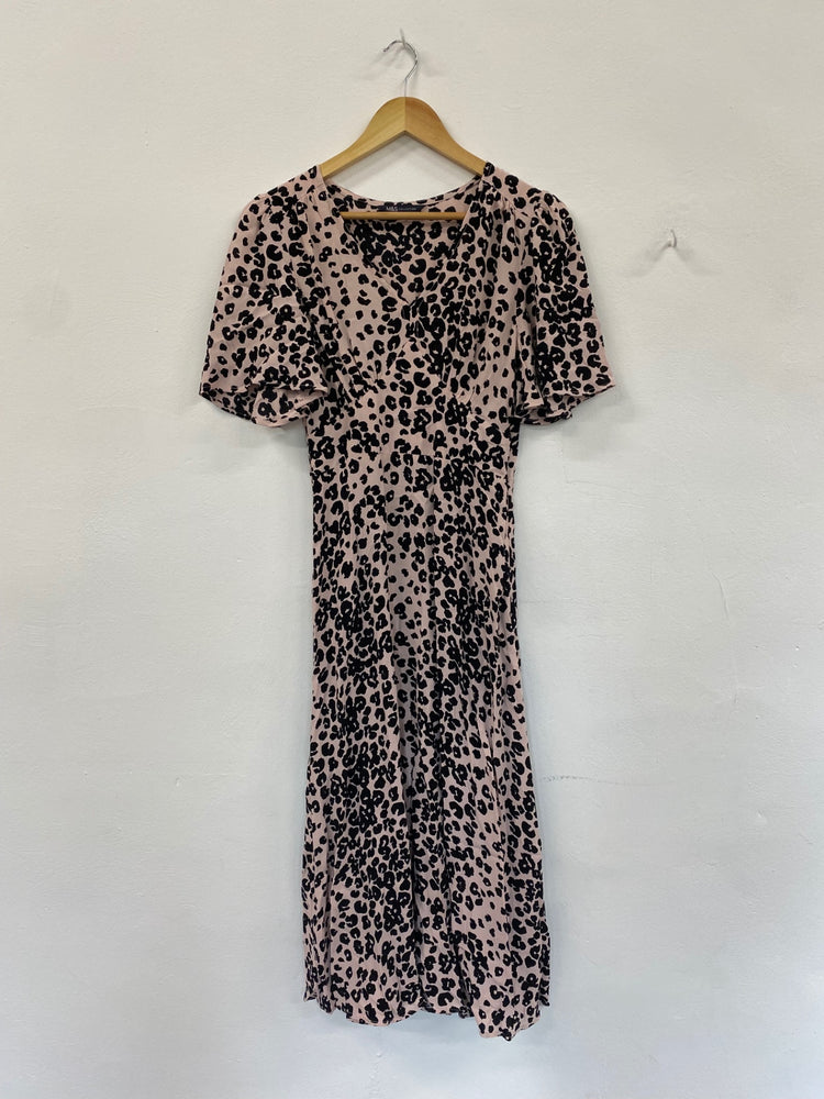 Amazing M&S rose Animal Midi Dress UK6 classic timeless HT149