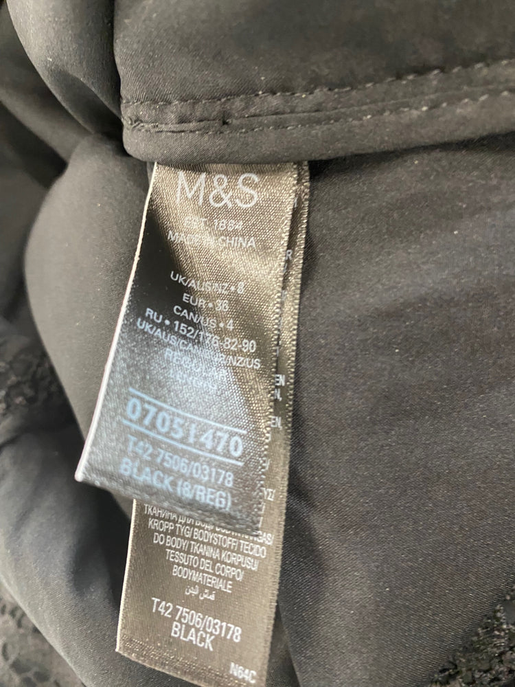 Amazing Marks &Spencer formal party occasion Dress Uk8 Black Overlay HT149