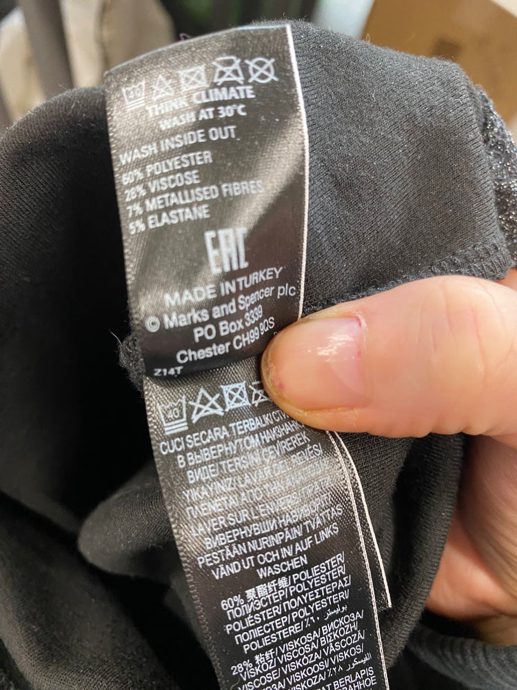 Fabulous Autograph metallic striped shimmer Sweater UK10 Black & Blue HT149