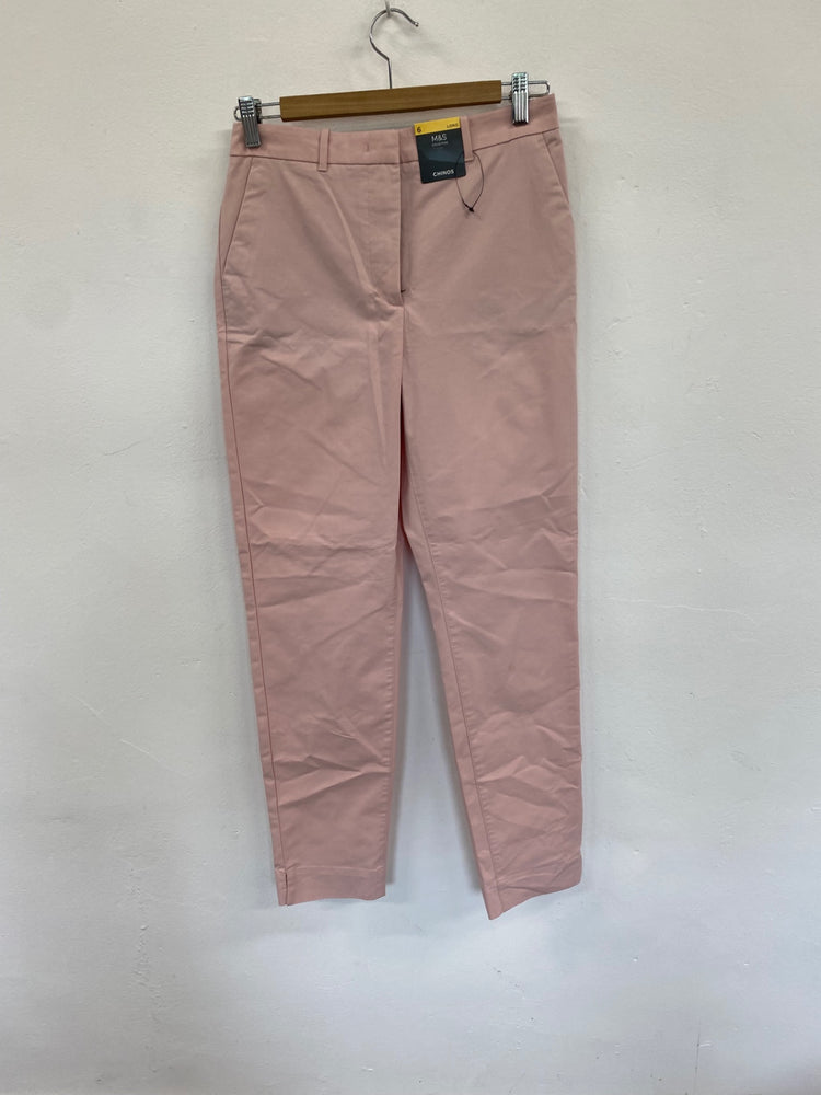 Amazing M&S Chinos ankle grazers UK6 Long Pink rose New HT149