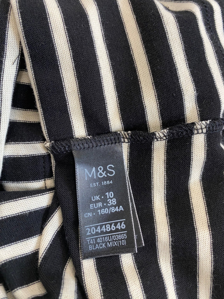 Amazing Per Una striped long sleeve t shirt Top UK10 Black & cream HT149