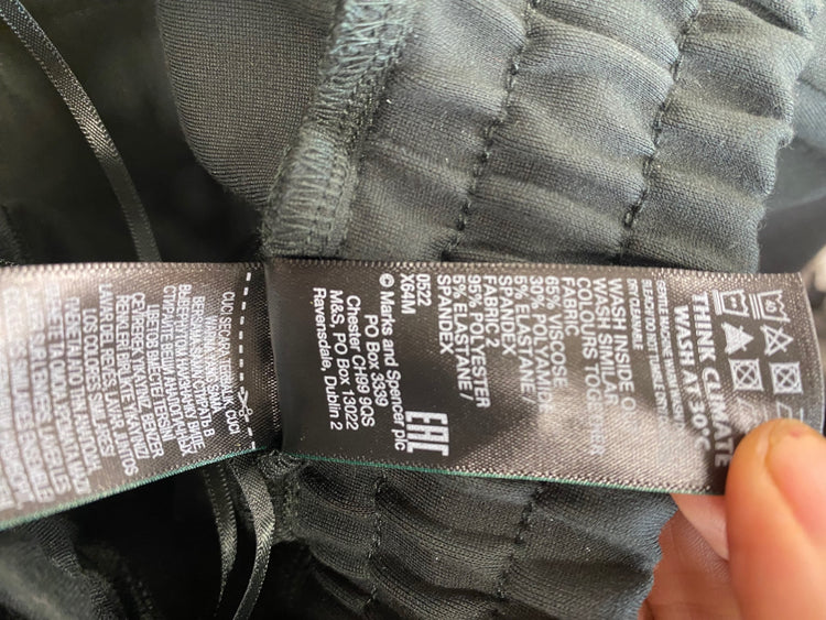 Amazing M&S luxury velvet Joggers UK6 deep green zip detail HT149