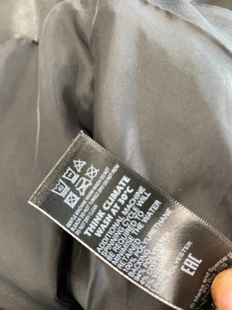 Amazing M&S Biker Jacket classic shape UK8 Black HL149
