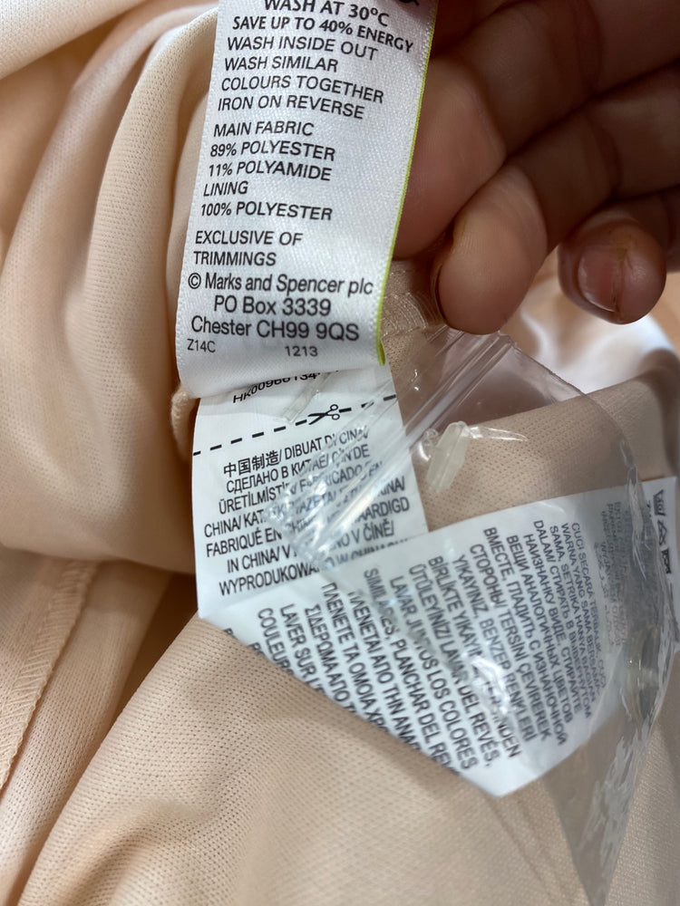 Amazing M&S Collection Occasion Party overlay Dress UK10 Beige & White New HL149