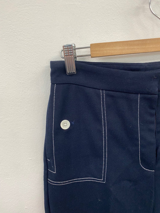 Fabulous M&S Collection Cropped trousers UK8 Navy White trim & pockets HT149
