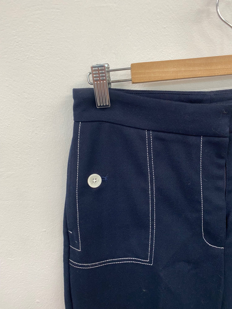 Fabulous M&S Collection Cropped trousers UK8 Navy White trim & pockets HT149