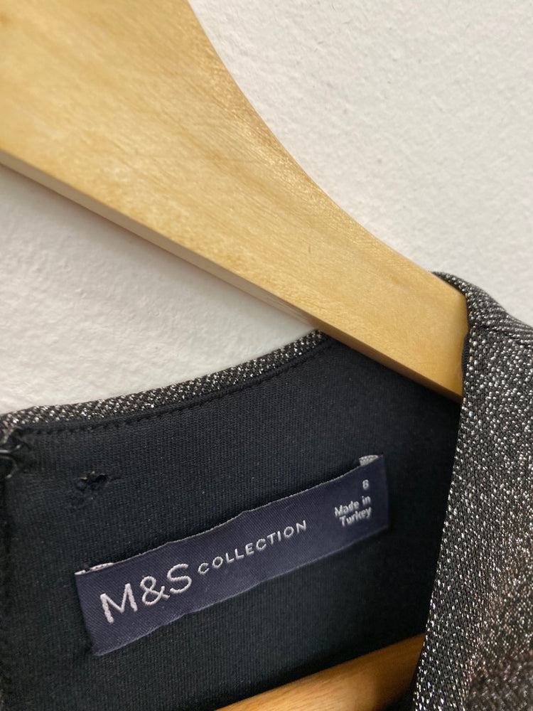 Amazing Marks & Spencers Dress UK8 Silver Metallic HT149