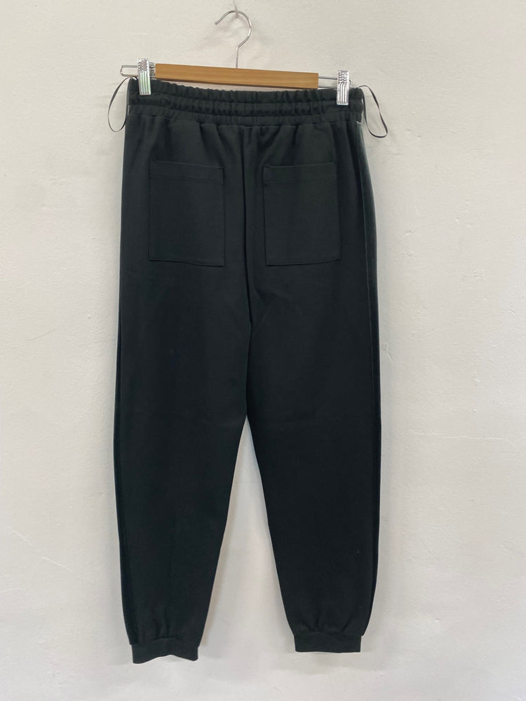 Amazing M&S luxury velvet Joggers UK6 deep green zip detail HT149