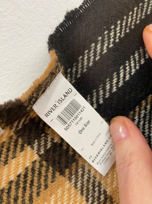 Fabulous River Island Scarf One Size Beige & Black classic cosy HT149
