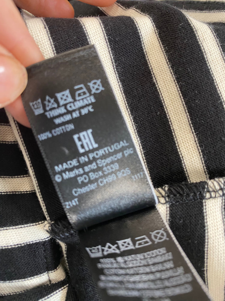 Amazing Per Una striped long sleeve t shirt Top UK10 Black & cream HT149