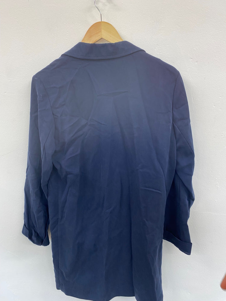 Fabulous M&S Classic Range lagenlook open Coat UK10 Navy Blue HT149