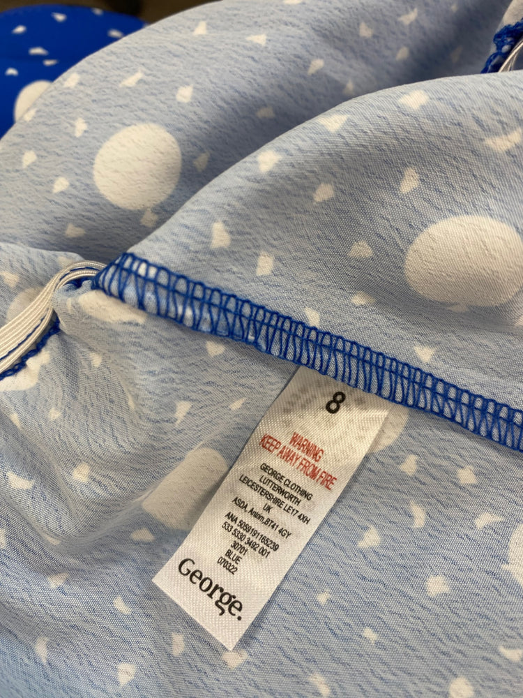 Amazing George spotty puff sleeve Jumpsuit UK8 Blue HT149