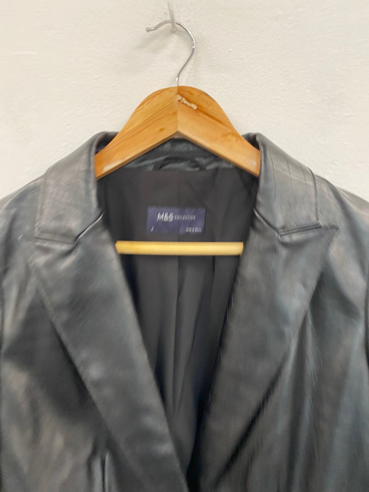 Amazing M&S Collection Blazer Uk8 Black Moc croc timeless classic HT149