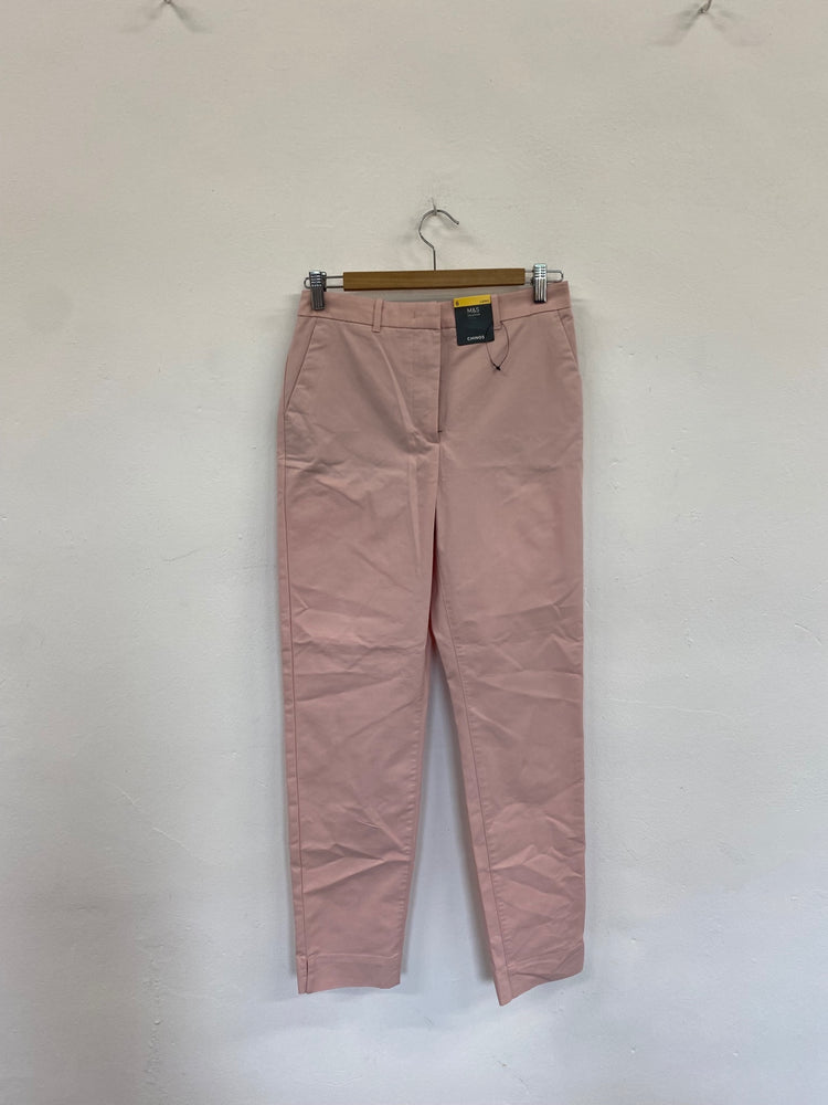Amazing M&S Chinos ankle grazers UK6 Long Pink rose New HT149