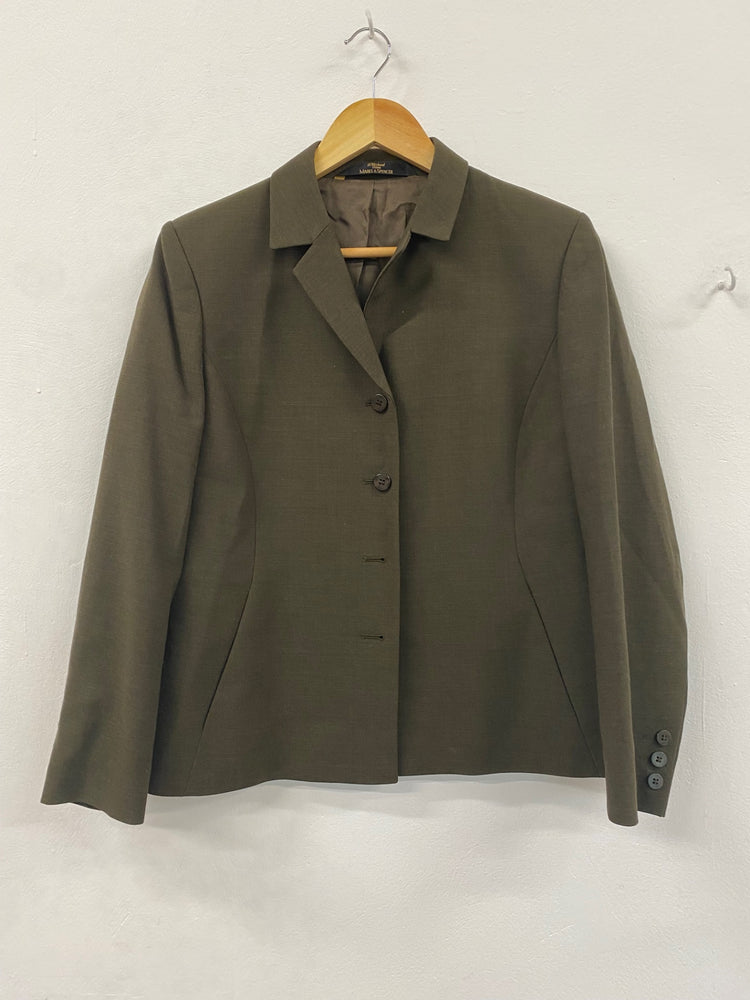 Amazing vintage Marks & Spencer blazer country Chic UK10 olive Green HT149
