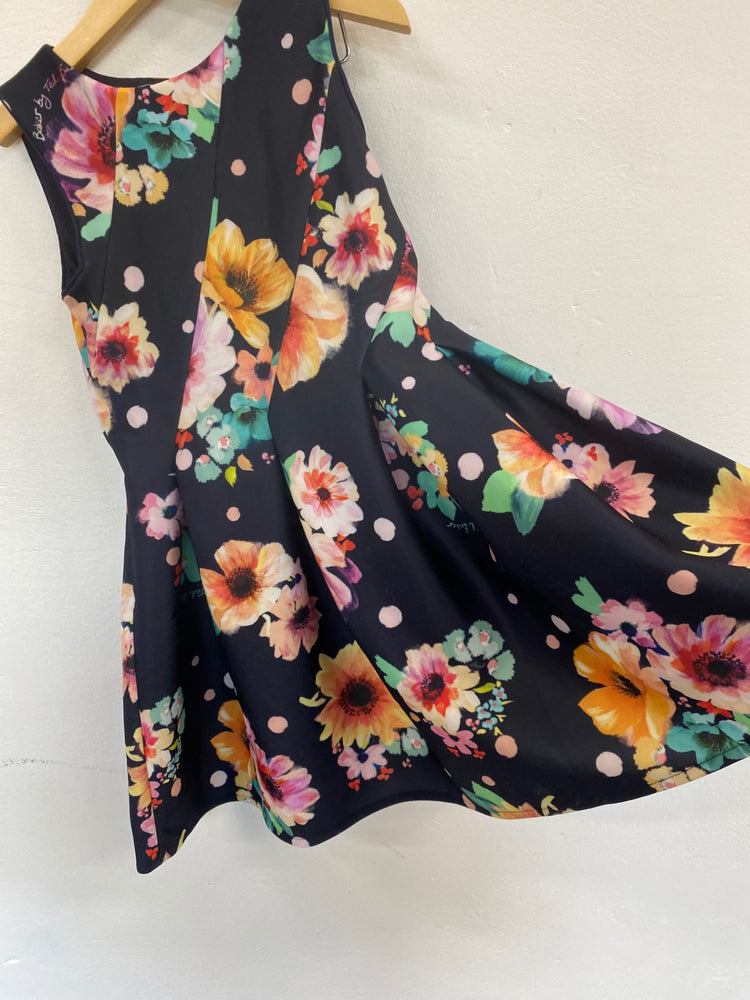 Gorgeous Ted Baker Party Dress Age 6 Navy Floral scuba fabric HG001