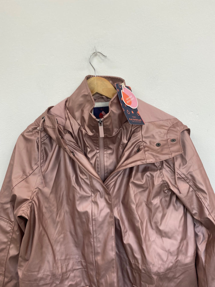 Gorgeous Next metallic Raincoat Rainwear UK10 dusky Pink New HG001