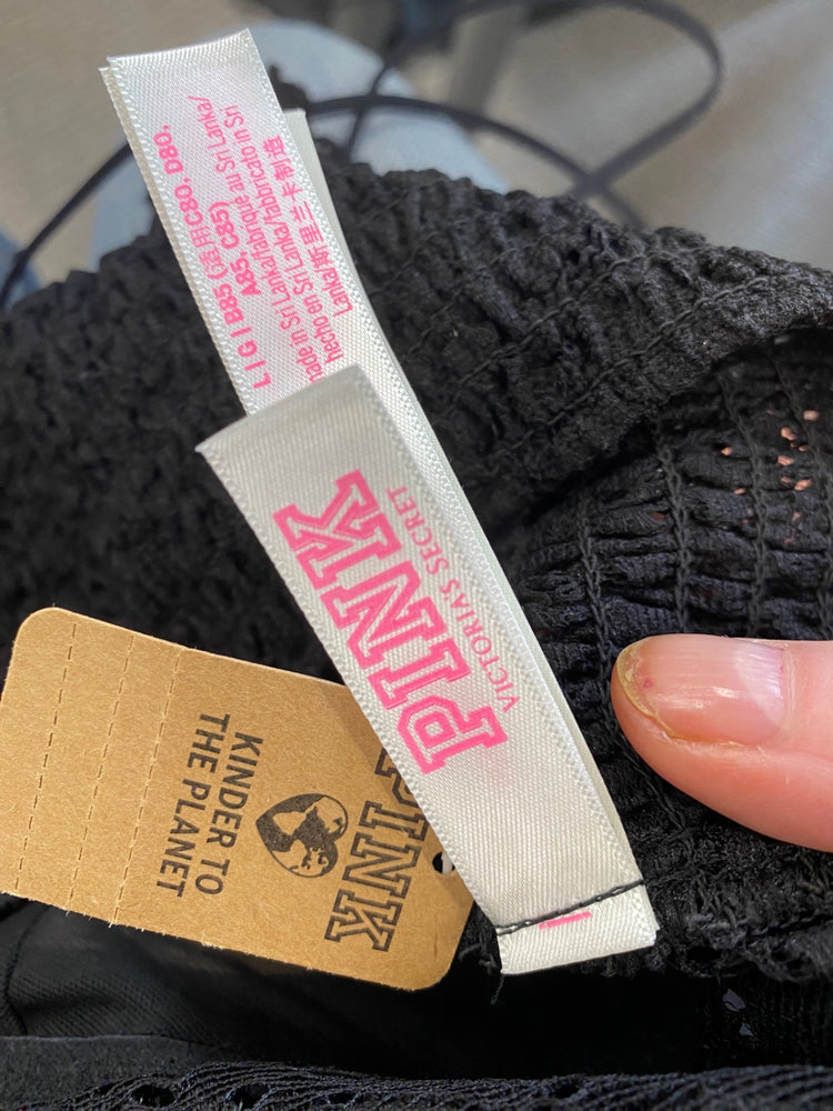 Gorgeous Victoria secrets pink floral embroidered lace bralette Top UkL Black new HG001