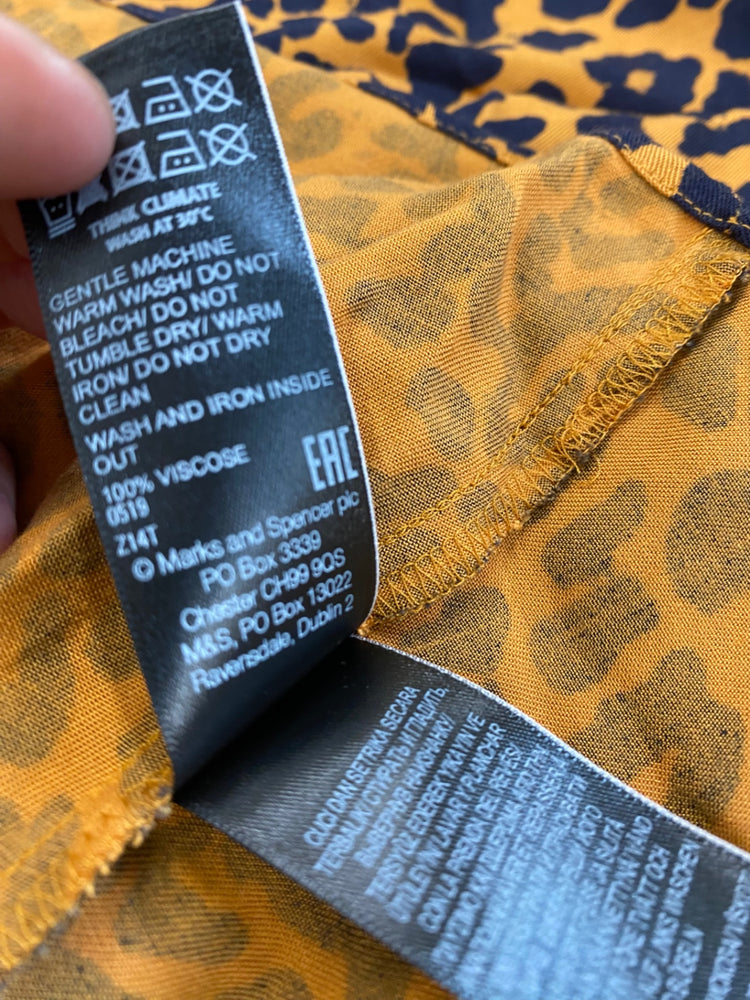 Gorgeous M&S Collection elegant Tea Dress Uk8 Brown animal print HT149