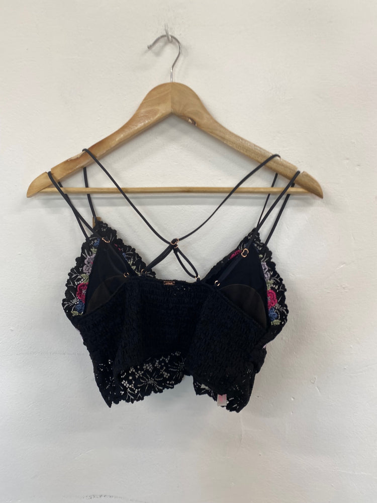 Gorgeous Victoria secrets pink floral embroidered lace bralette Top UkL Black new HG001