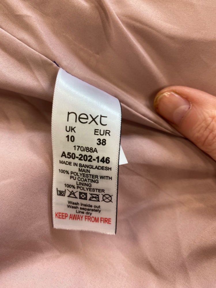 Gorgeous Next metallic Raincoat Rainwear UK10 dusky Pink New HG001