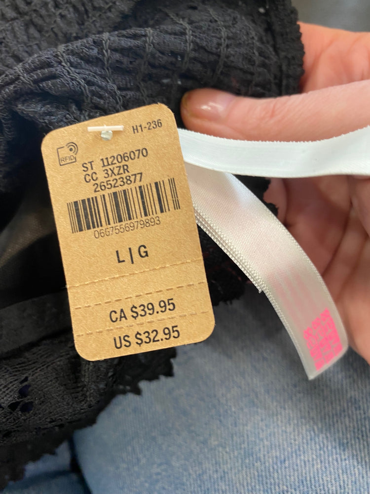 Gorgeous Victoria secrets pink floral embroidered lace bralette Top UkL Black new HG001