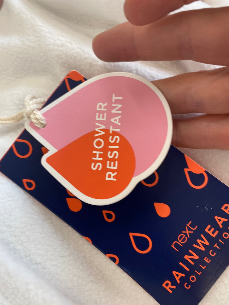 Gorgeous Next metallic Raincoat Rainwear UK10 dusky Pink New HG001