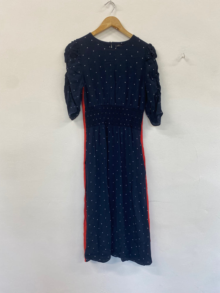 Gorgeous M&S red striped Star Dress Uk8 Navy Blue Bloggers fav HT149