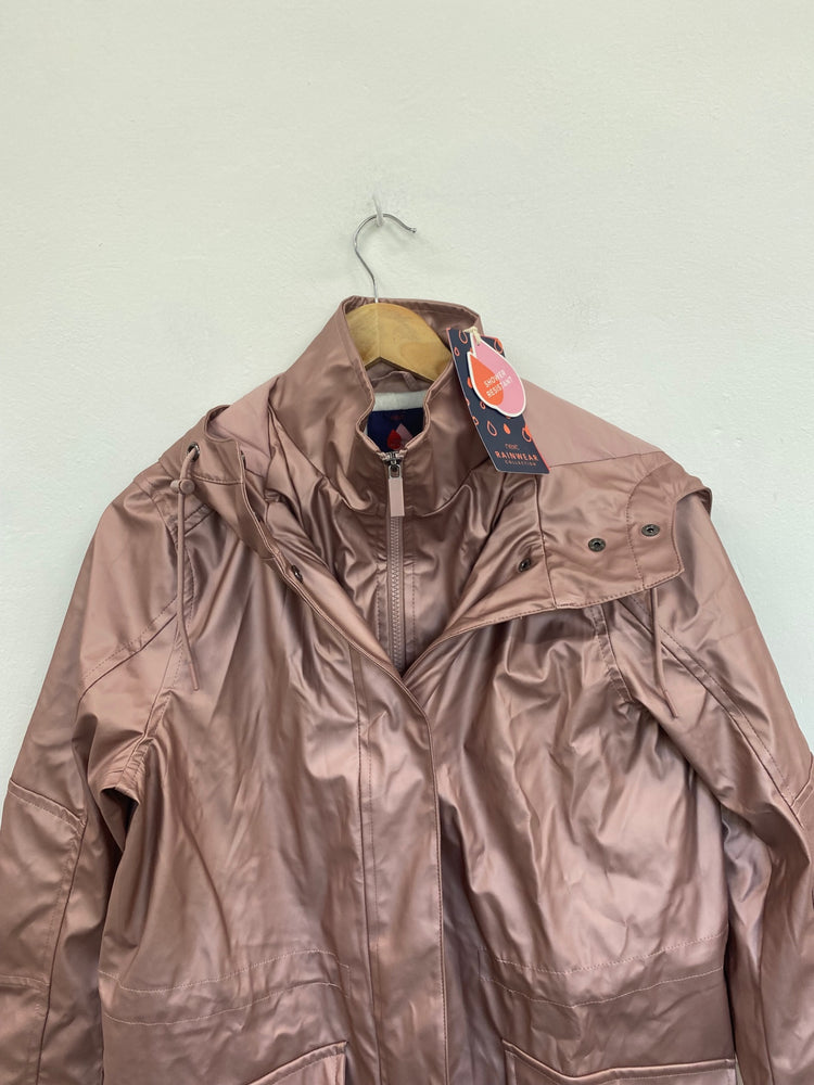 Gorgeous Next metallic Raincoat Rainwear UK10 dusky Pink New HG001