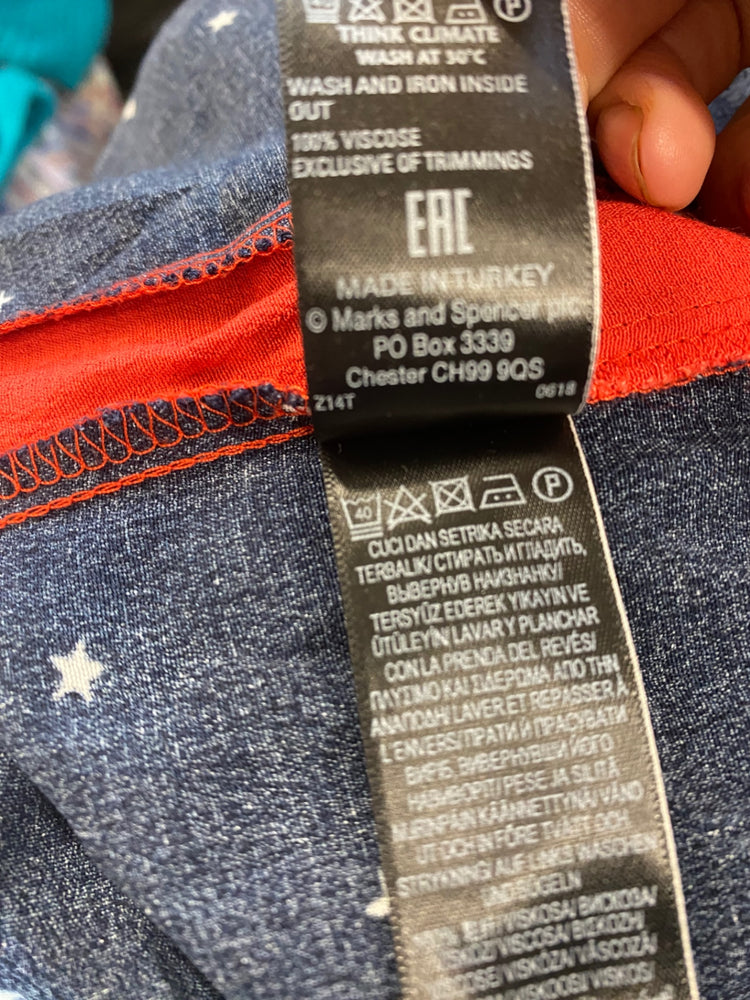 Gorgeous M&S red striped Star Dress Uk8 Navy Blue Bloggers fav HT149