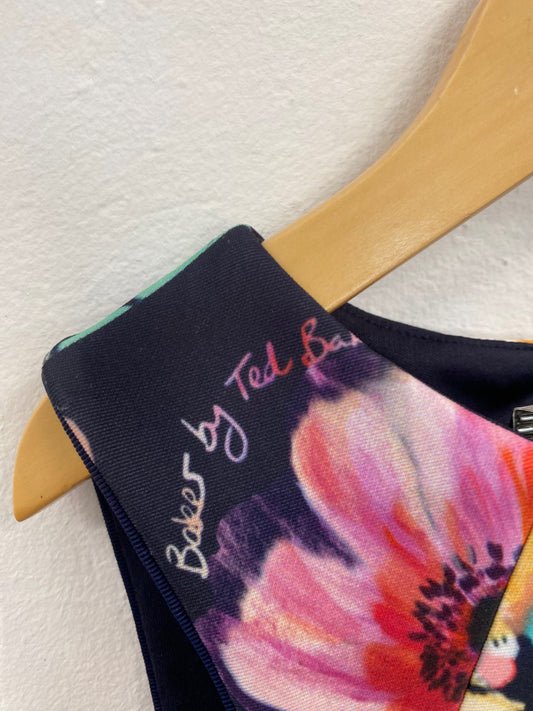 Gorgeous Ted Baker Party Dress Age 6 Navy Floral scuba fabric HG001