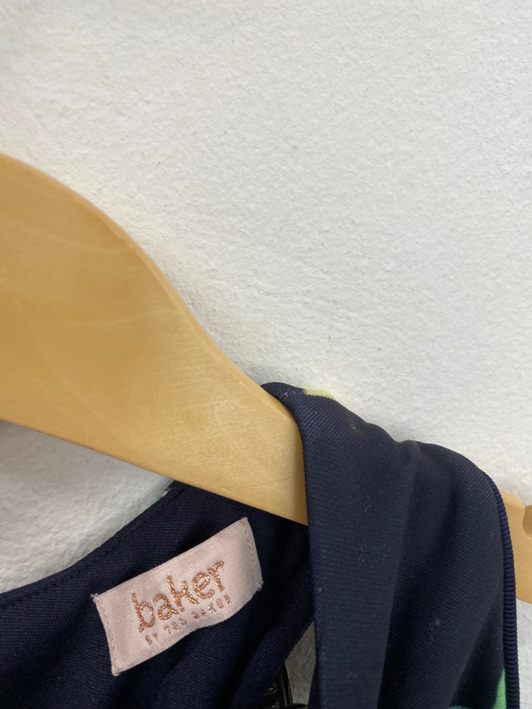 Gorgeous Ted Baker Party Dress Age 6 Navy Floral scuba fabric HG001