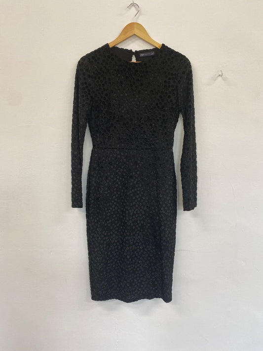 Gorgeous M&S Collection metallic party occasion Dress UK8 Black HT149