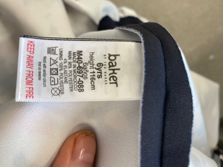 Gorgeous Ted Baker Party Dress Age 6 Navy Floral scuba fabric HG001