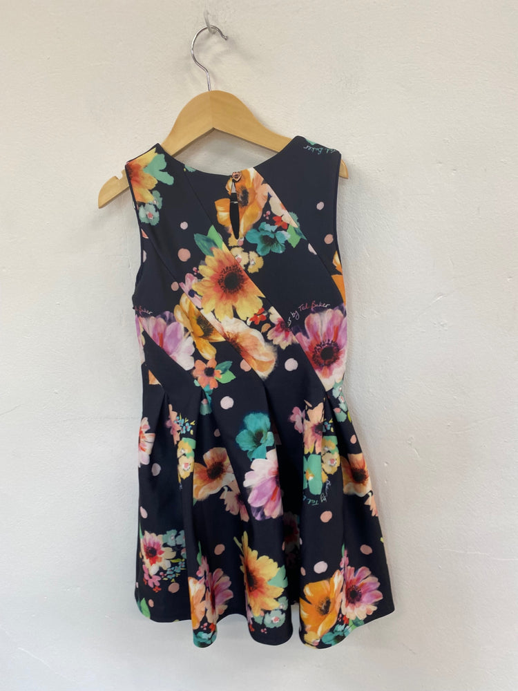 Gorgeous Ted Baker Party Dress Age 6 Navy Floral scuba fabric HG001