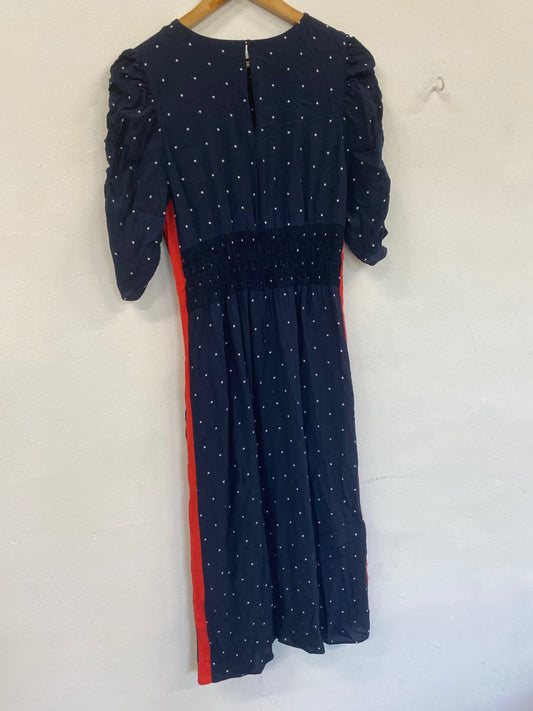 Gorgeous M&S red striped Star Dress Uk8 Navy Blue Bloggers fav HT149