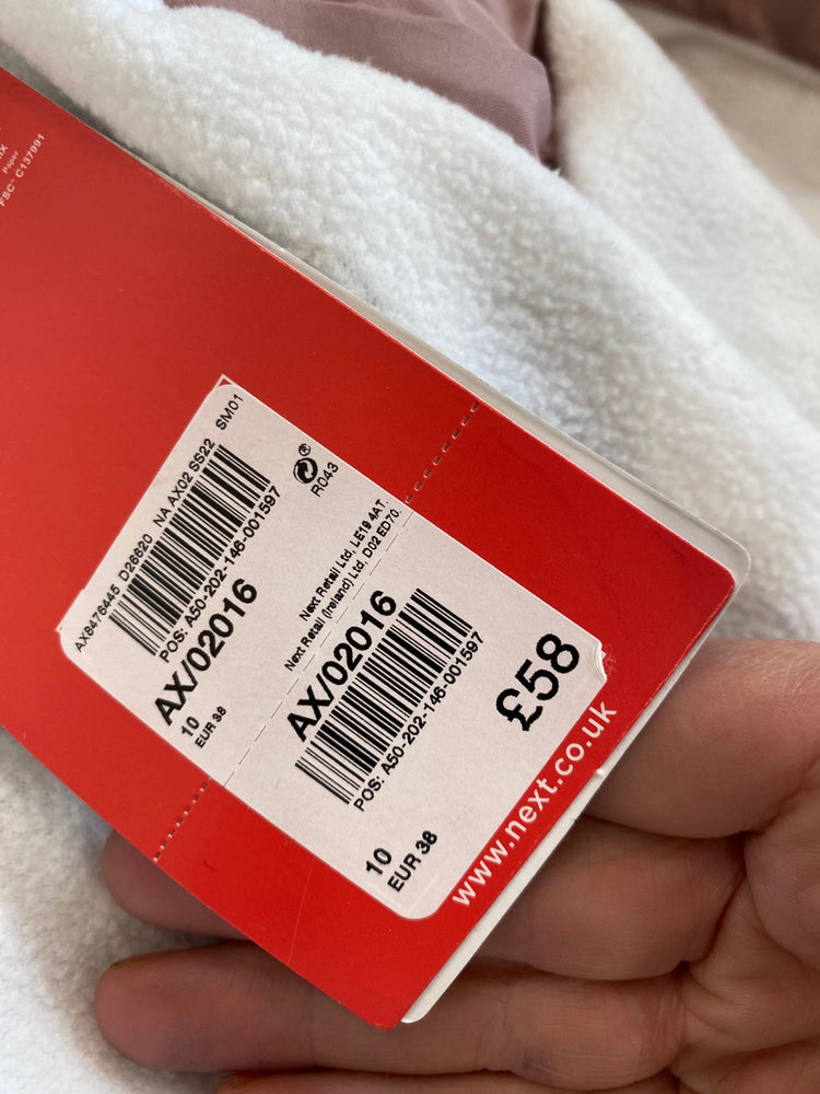 Gorgeous Next metallic Raincoat Rainwear UK10 dusky Pink New HG001